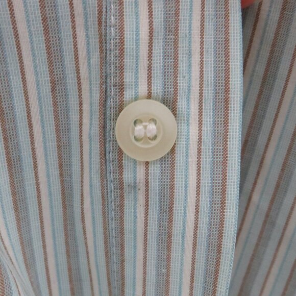 J. Crew* Men's Short Sleeve Button Down Curved Hem Stripe Pocket Shirt~ Size XL - Picture 4 of 10